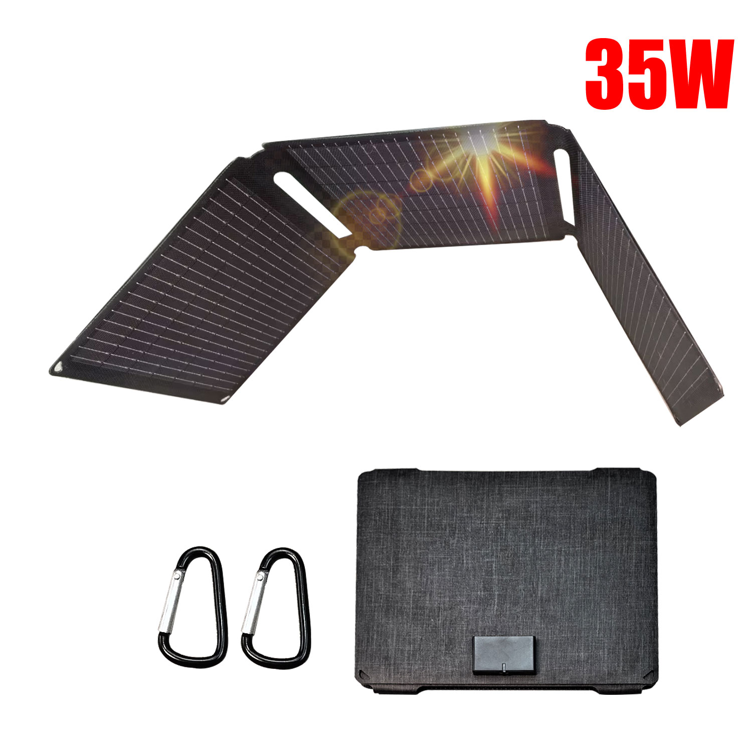 Usb Charger Dynamo - 35W Portable Solar Panel, Foldable Solar