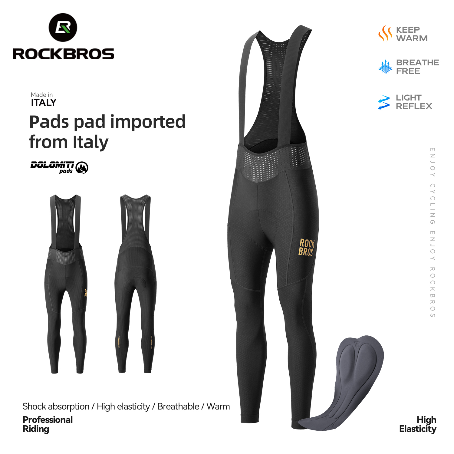 ROCKBROS Winter Cycling Bib Pa - Cycling Commuter Pants recension och pris