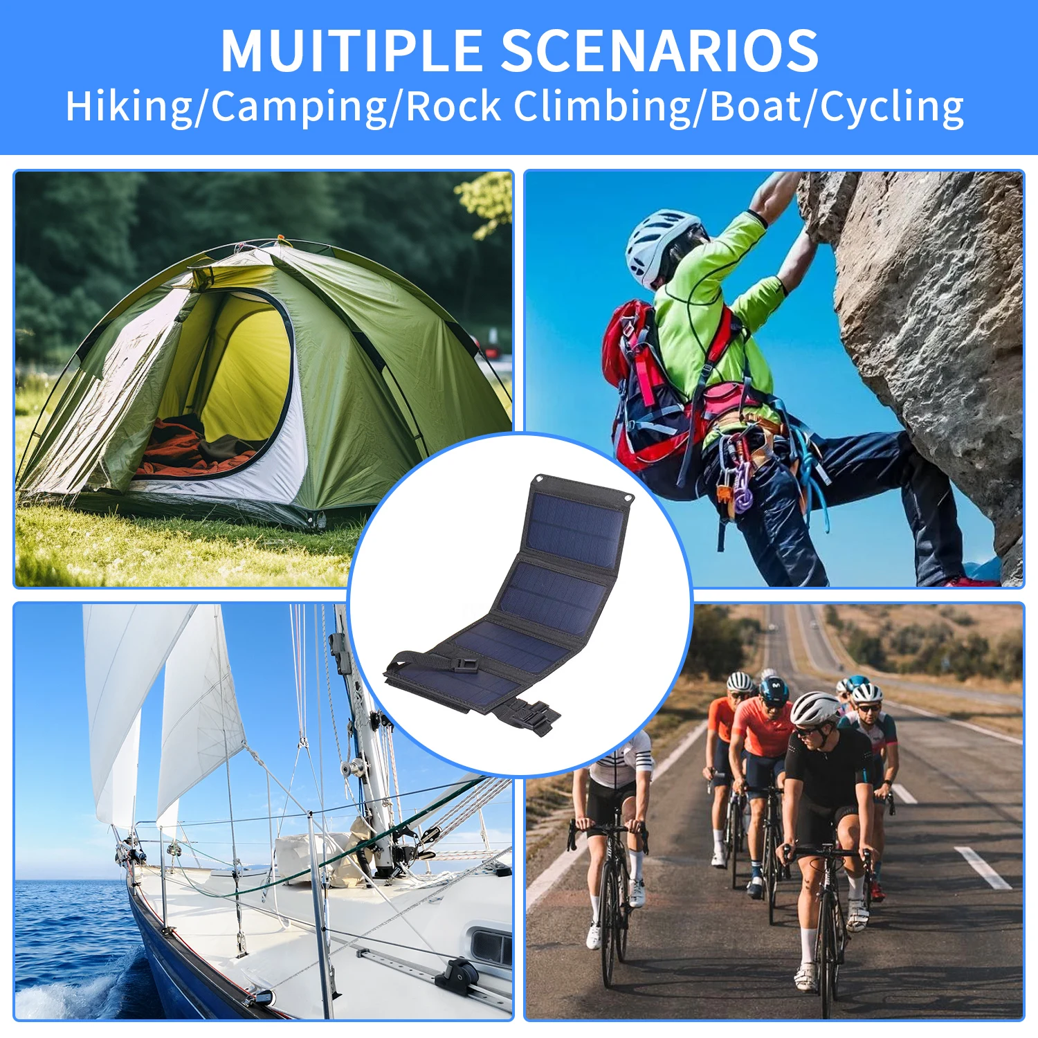 Foldable Solar Panel 20W 50W 6 - Usb Charger Dynamo recension och pris