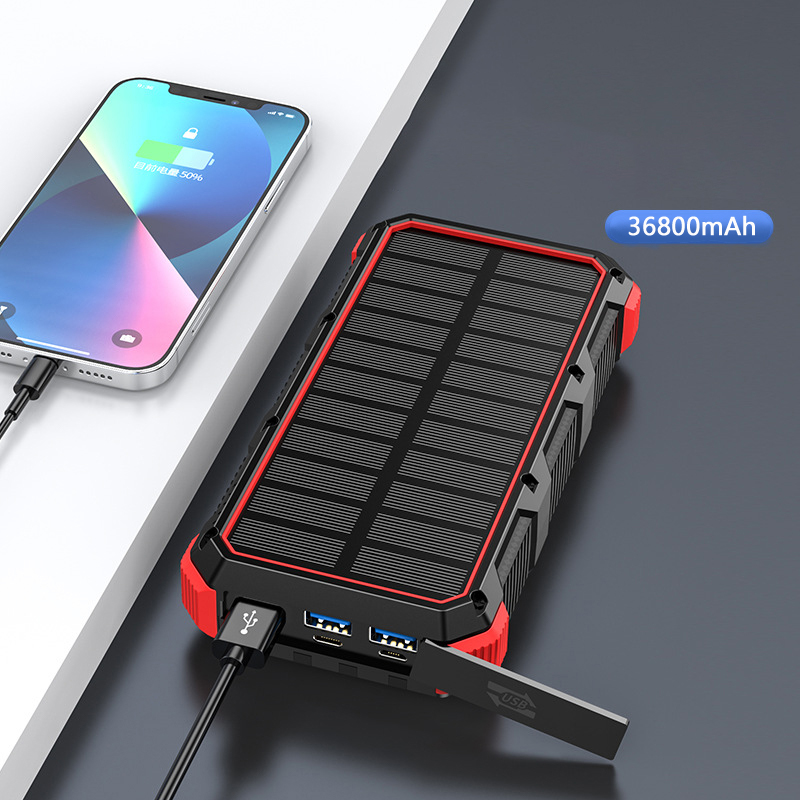 Solar Power Bank 36800mAh with - Usb Charger Dynamo recension och pris